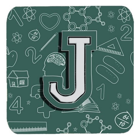 Letter J Back To School Initial Foam Coasters- Set Of 4
